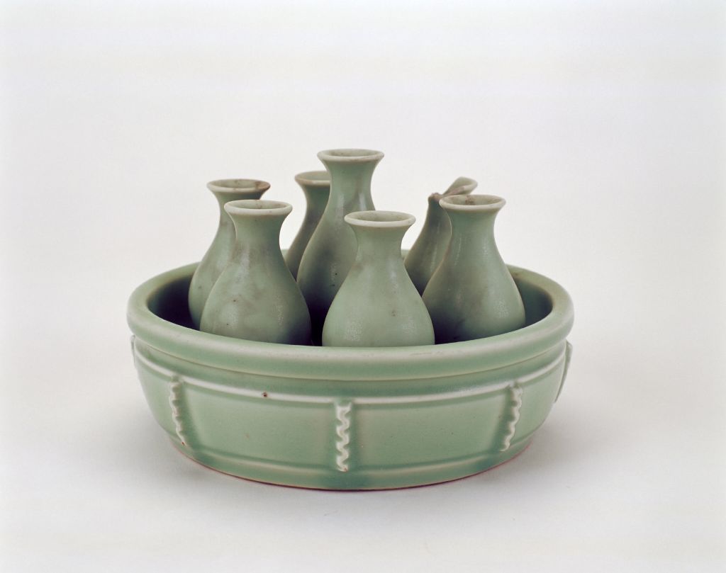 图片[1]-Pink glaze seven-hole flower insert-China Archive